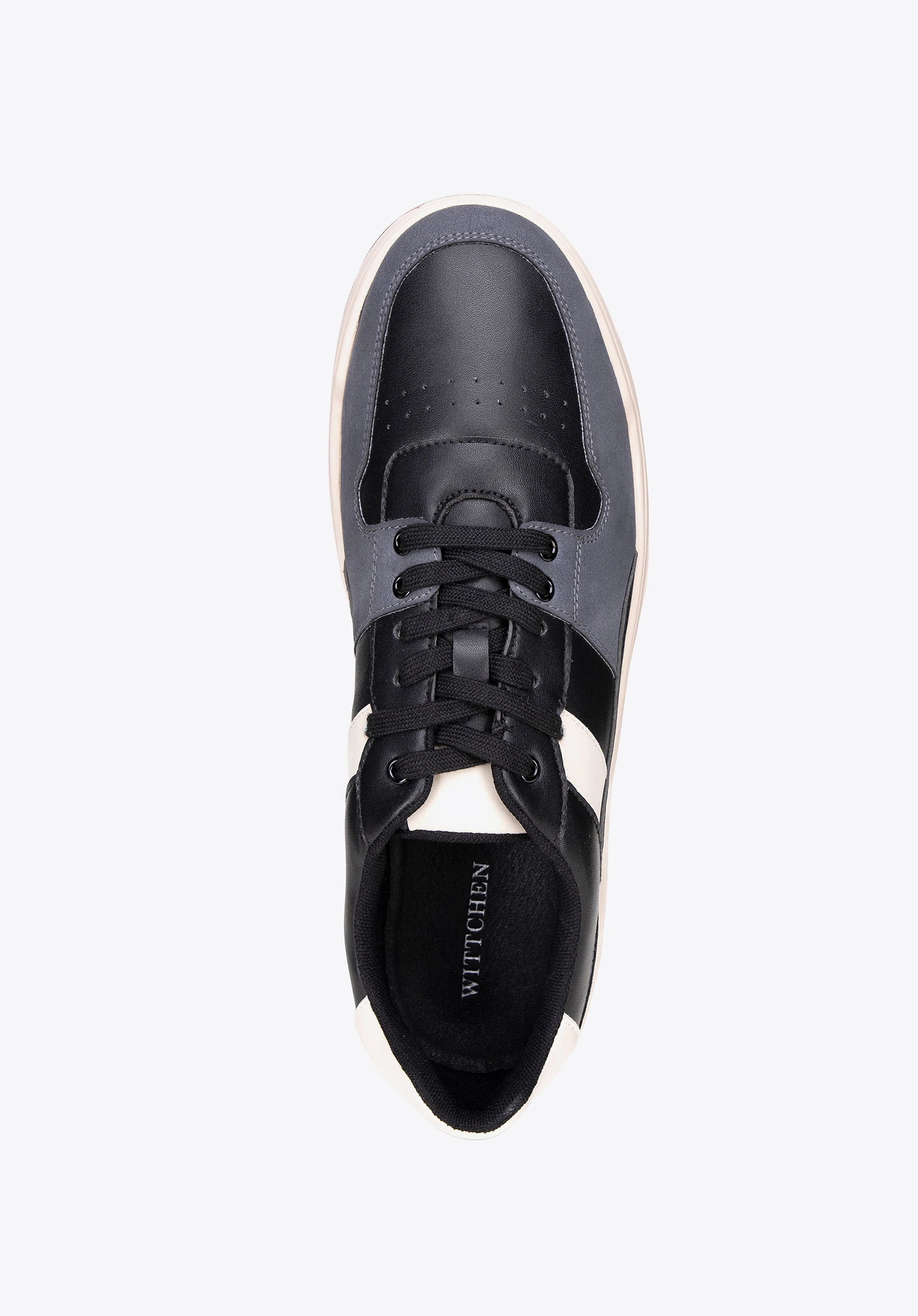 Męskie sneakersy z ekoskóry czarno - szare