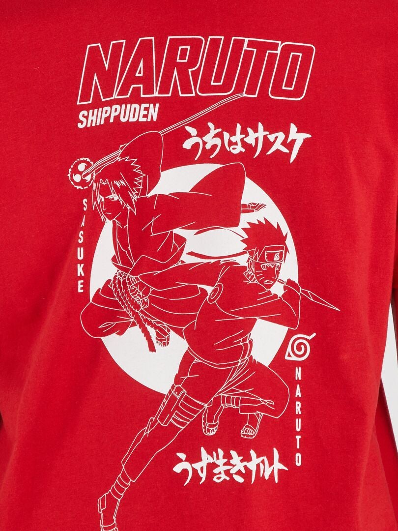 Koszulka z nadrukiem Naruto - czerwona