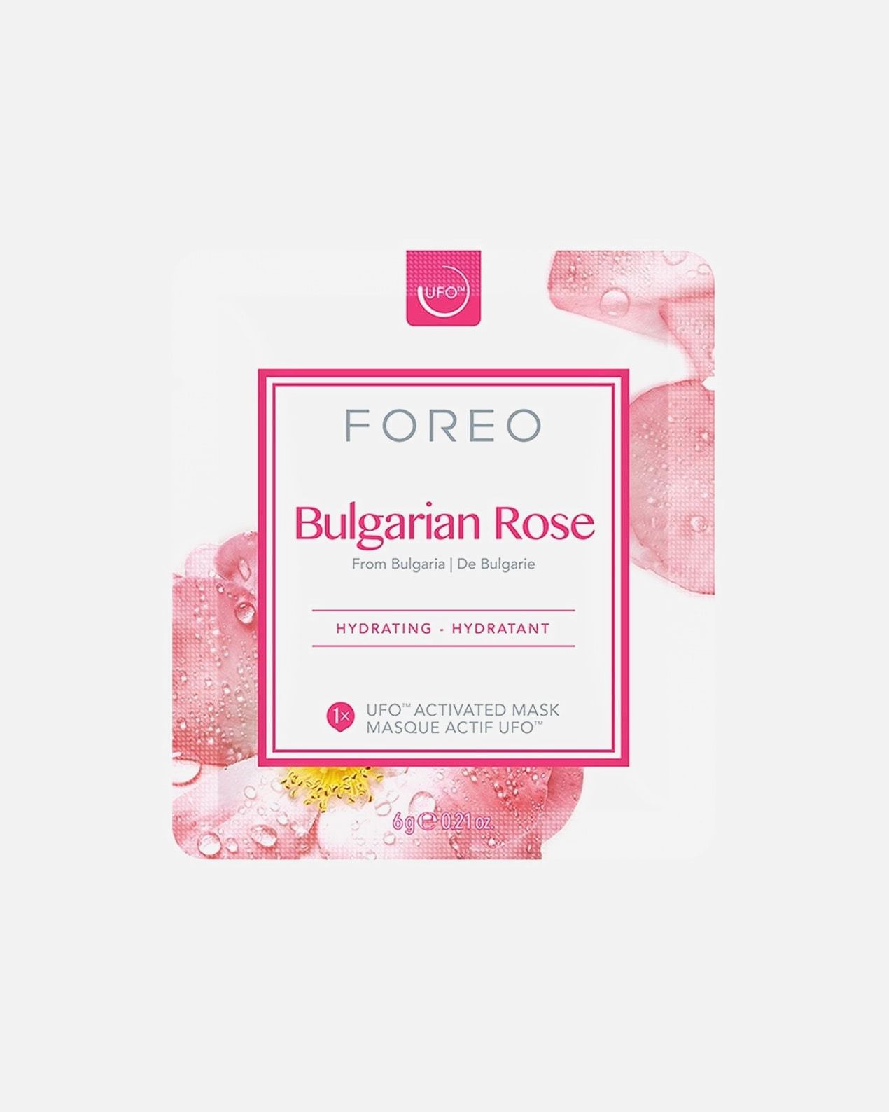 FOREO drėkinamoji kaukė odos priežiūrai UFO™ Bulgarų rožė - 6 vnt.