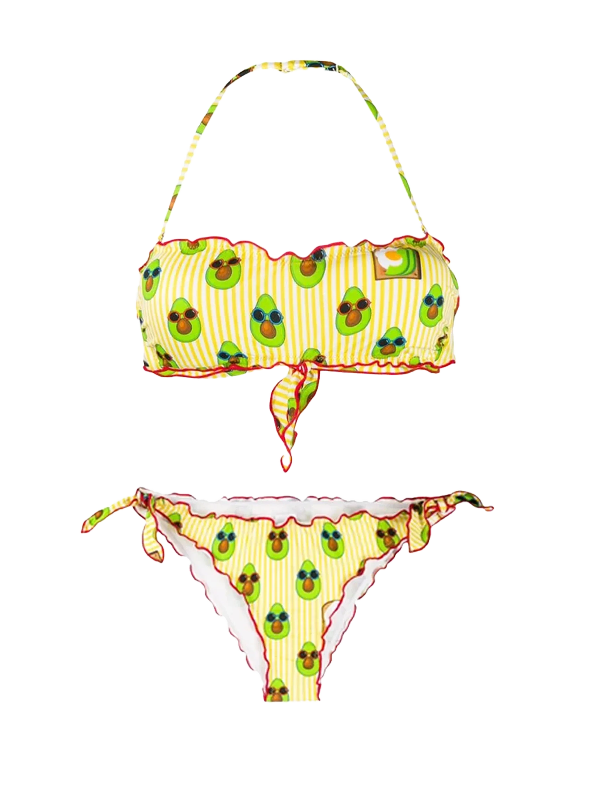 Damesbandeaubikini met avocado-print