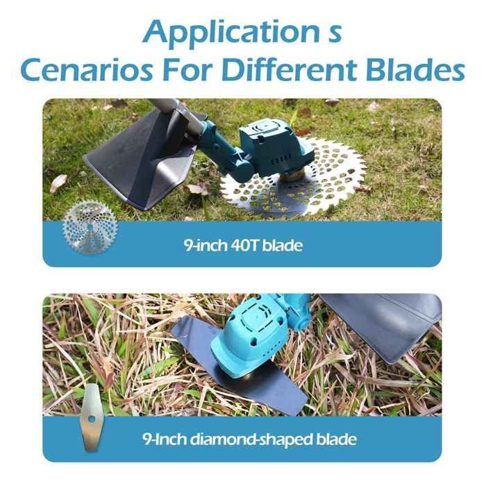 Kit de herramientas de jardinería inalámbricas sin escobillas de 21 V y 650 W con 2 baterías de 4,0 Ah, recortadora multifuncional de césped y ramas.