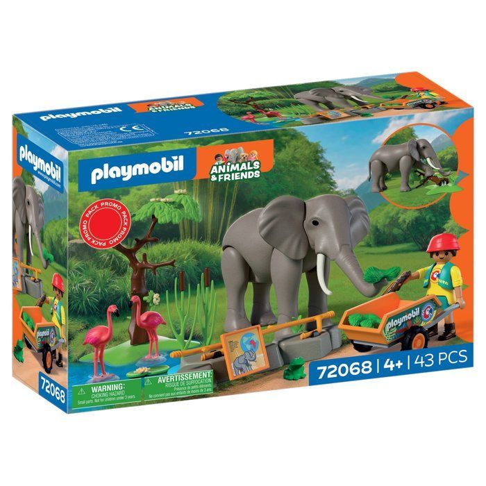 Playmobil 72068 Elephants and Zookeeper, My Life, The Zoo, Promo Pack, 43 pieces, Ages 4+