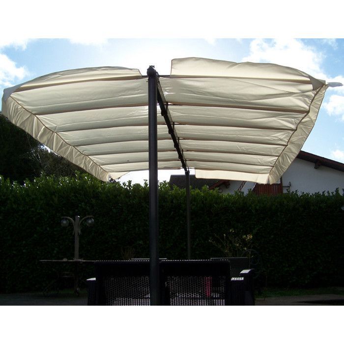 Pérgola con dosel de 3,60 x 2,50 m, gris antracita, 9 m2, lona giratoria y extensible de 200 g/m2 PER2535M Habrita Foresta