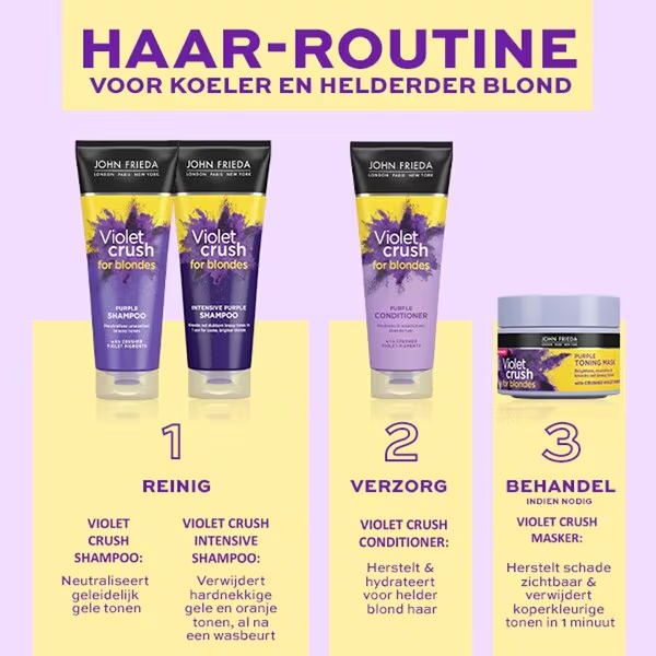 John Frieda Violet Crush For Blondes ljubičasta maskara za toniranje kose<br>250ml