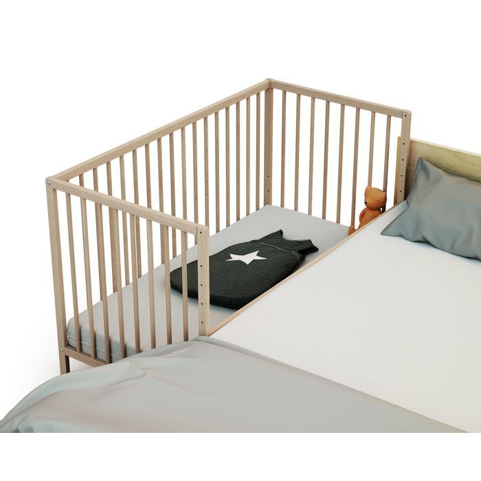 WEBABY - Treseng med hjul 60 x 120 LIO Rå bøk - Én størrelse