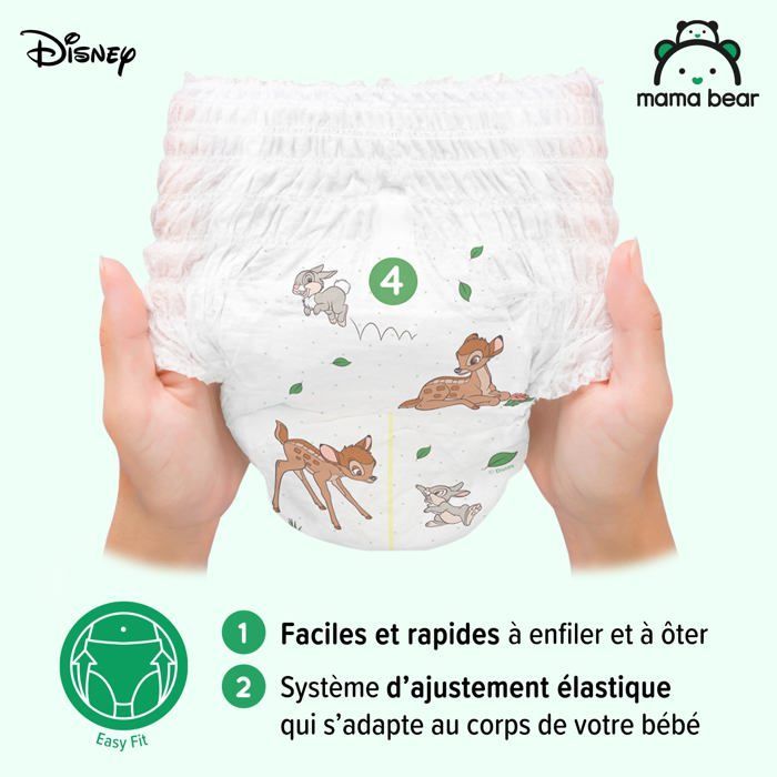 Mama Bear Amazon Brand - Disney Diaper Pants, Size 4 (9-15 kg), White, 80 Count (pack of 1)