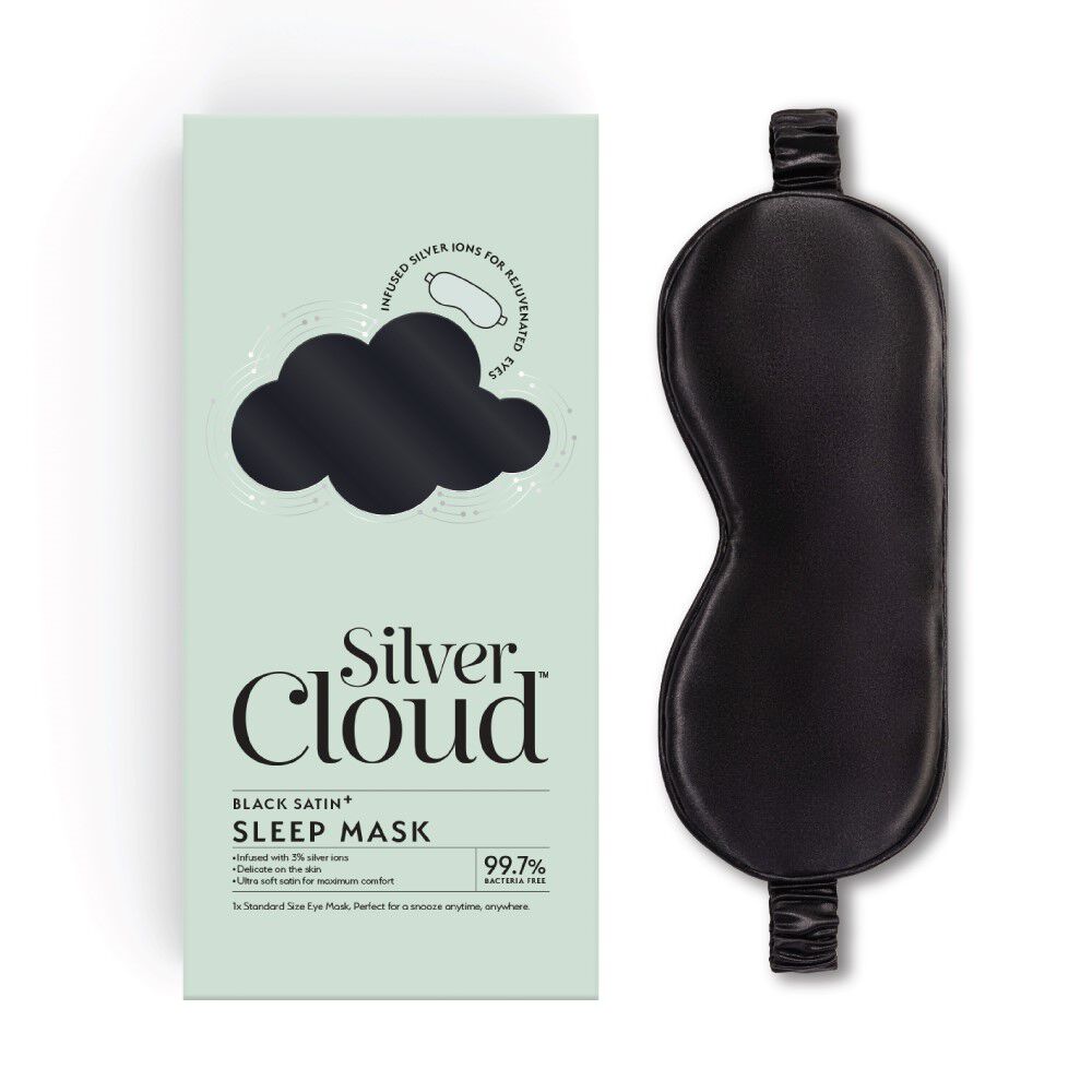 Črna spalna maska Silver Cloud