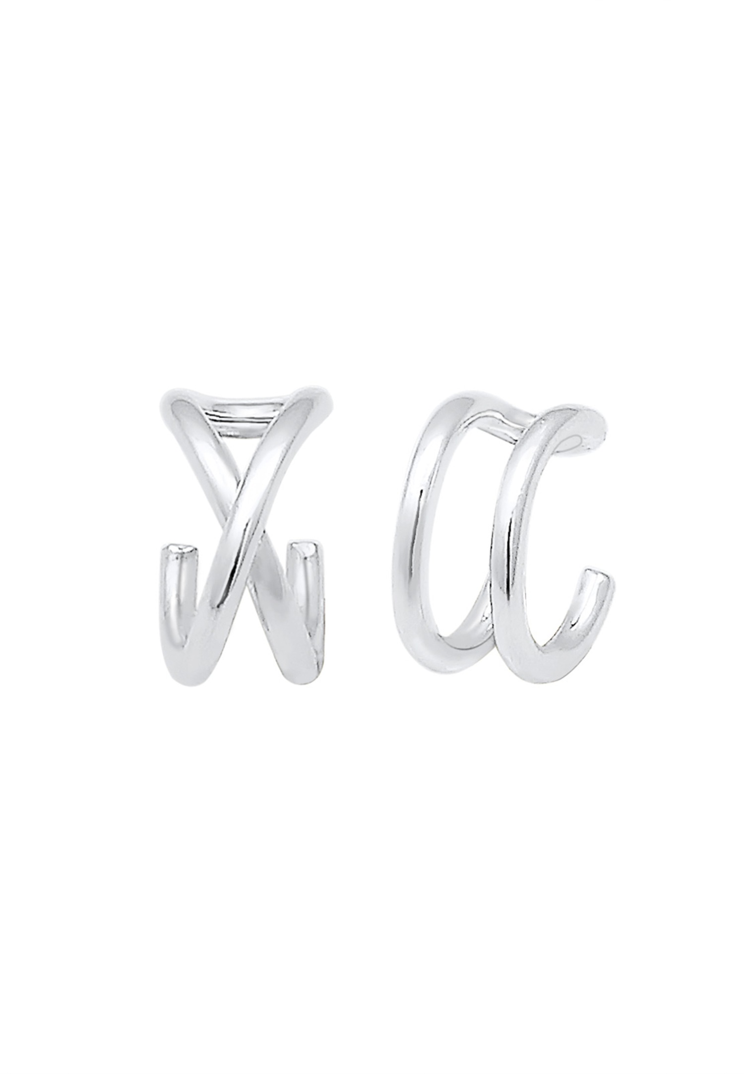 Elli Femmes Earcuff Set Géo Basique Minimaliste en Argent Sterling 925 Plaqué Or Rose
