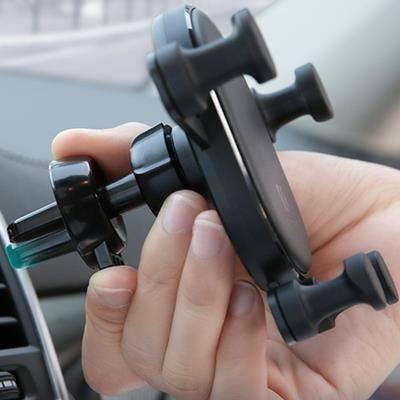 Soporte para teléfono - FLOVEME - Bloqueo automático - Plástico - Negro
