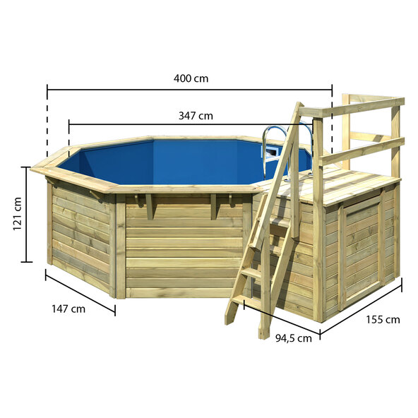 Træpool En med terrasse