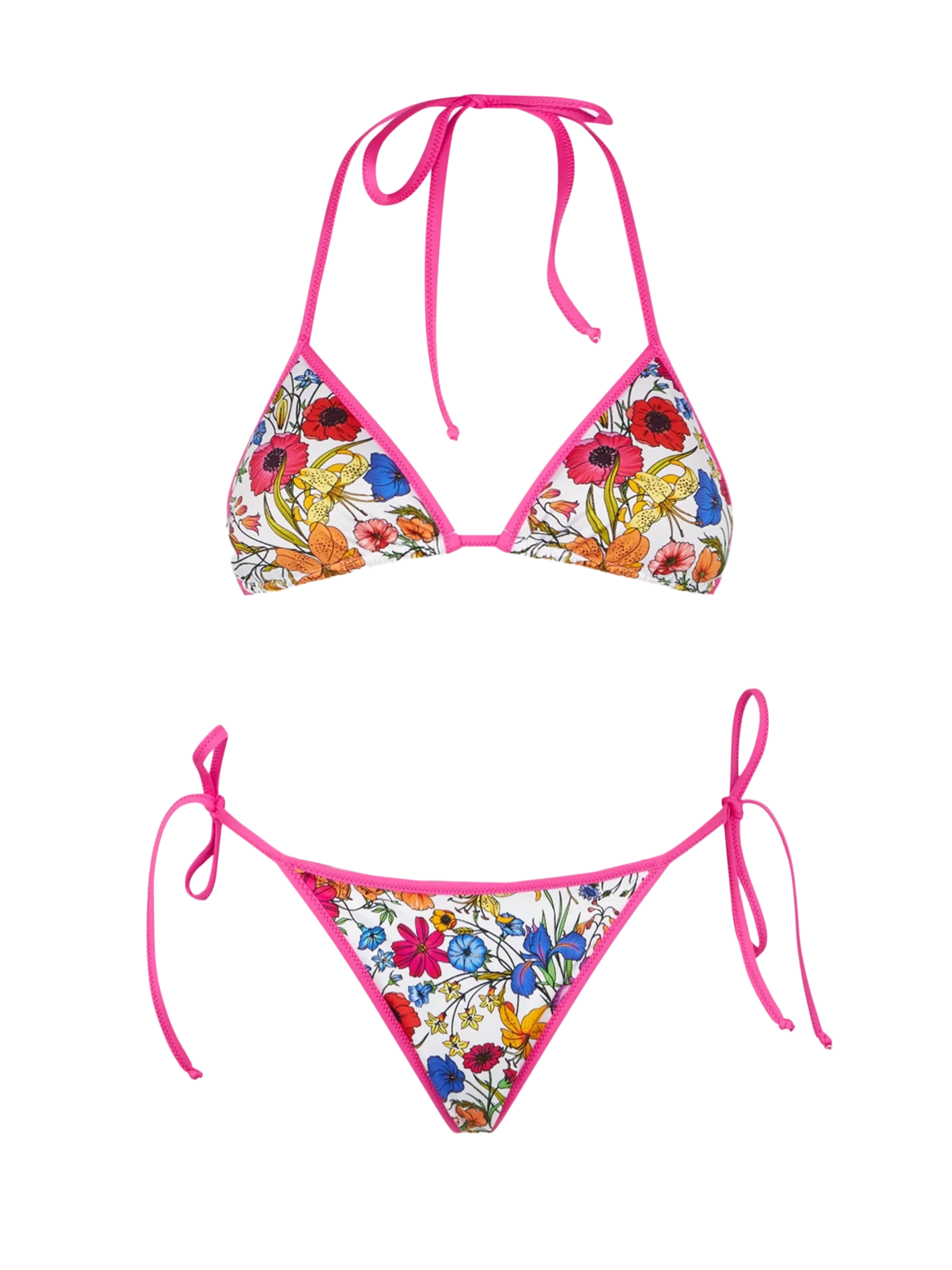 Dames driehoekbikini met bloemenprint