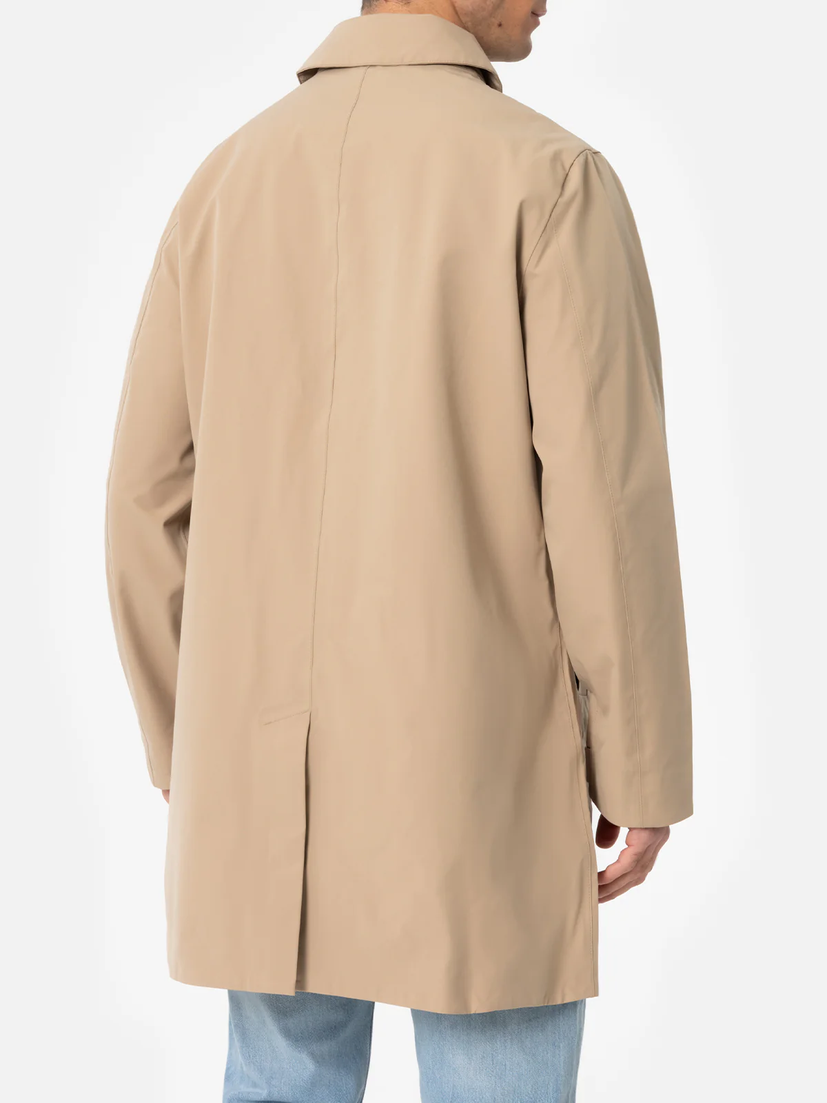 Elbert beige stretch trenchcoat met bies