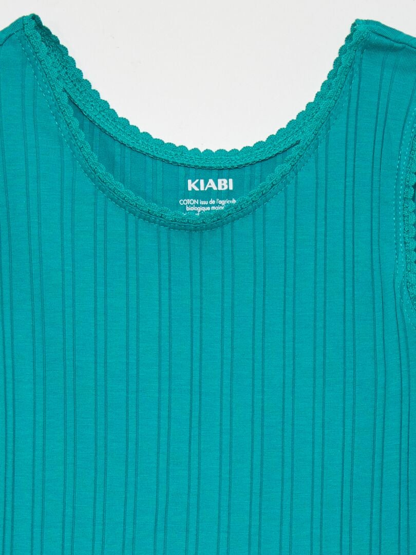 Camiseta sin mangas acanalada - VERDE