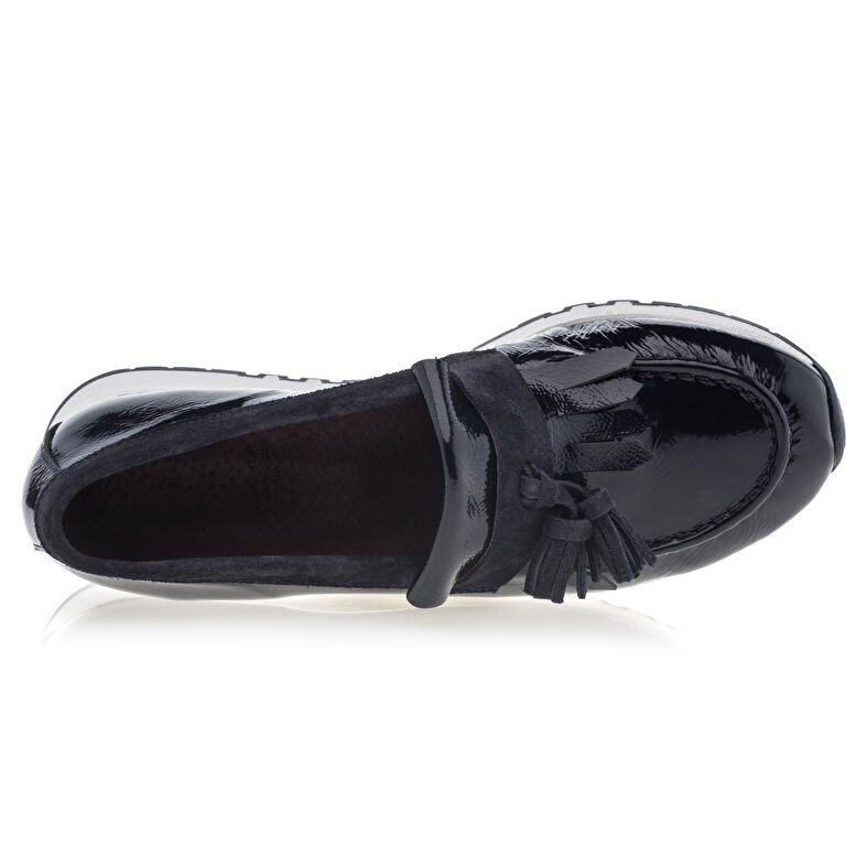 Blå loafers/båtskor för kvinnor