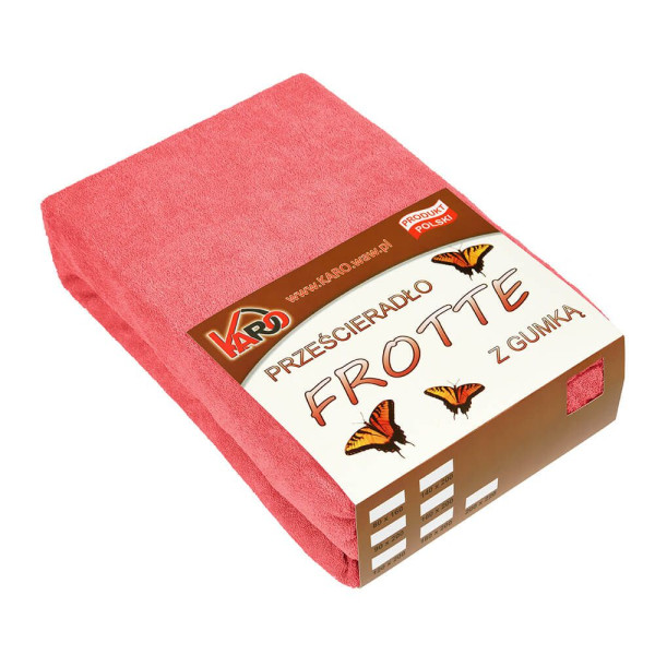 Prześcieradło frotte z gumką 90x200 malinowe 046 KARO