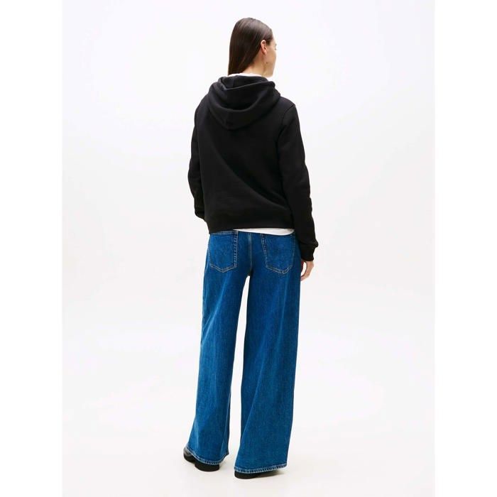 Sudadera negra Tommy Hilfiger Linear para mujer