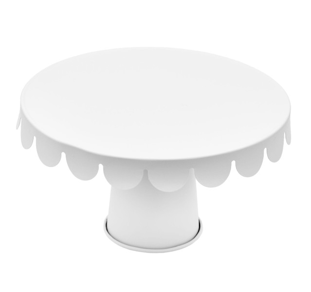 Patera metalowa do tortu ciastek ciasta ciast 22cm BRUNBESTE biała