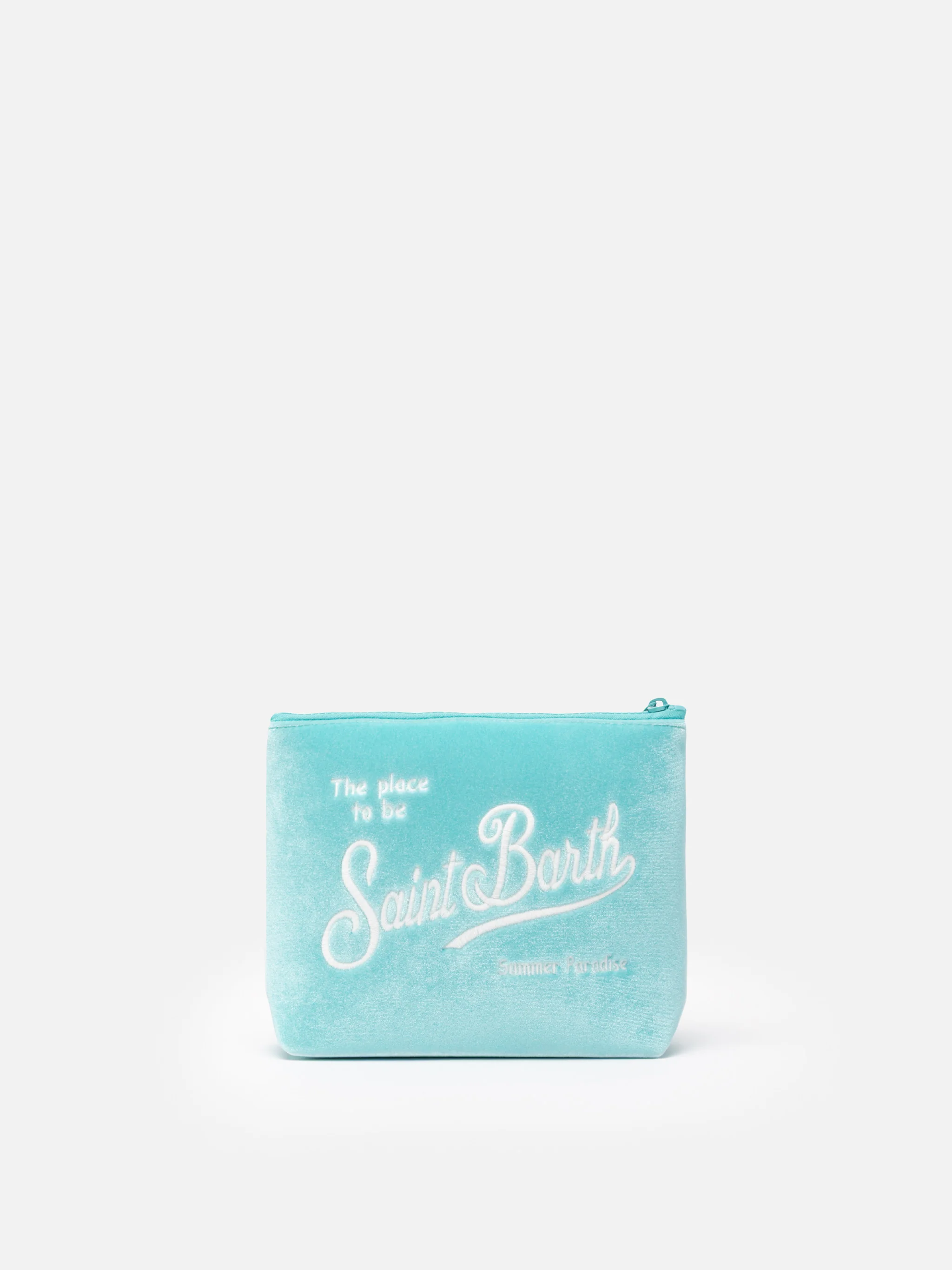 Pochette Aline en velours vert d'eau