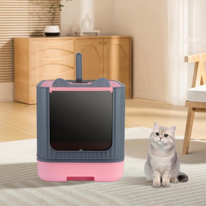 JEOBEST Bac à Litière Fermé pour Chat - Maison de Toilette  à Filtre Charbon Anti-Odeurs - Capacité de Charge 15kg