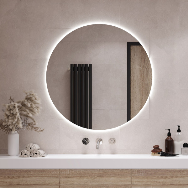 Łazienkowe Lustro LED  fi 40 cm - światło neutralne Glamour