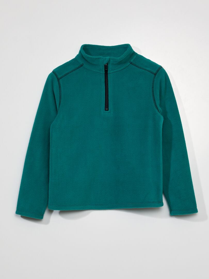 Sudadera polar con cremallera - VERDE