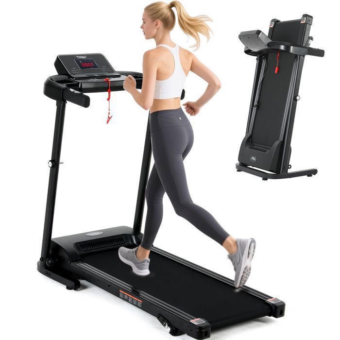 Folding Incline Treadmill with 630W Motor, Adjustable Speed, LED Display, and 12 Cardio Programs for Home Fitness