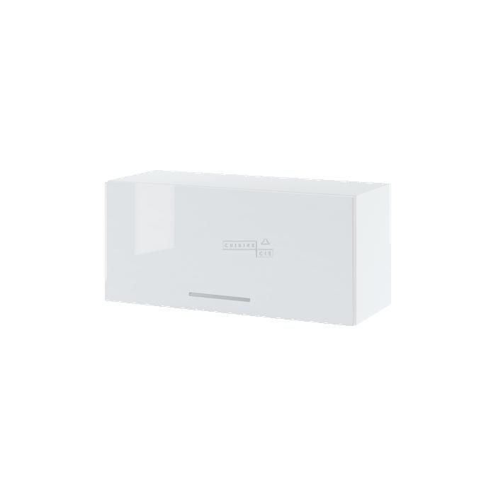 Meuble haut SLIM de cuisine Bellissi Blanc Brillant 1 porte relevable L 80 cm - Cuisineandcie