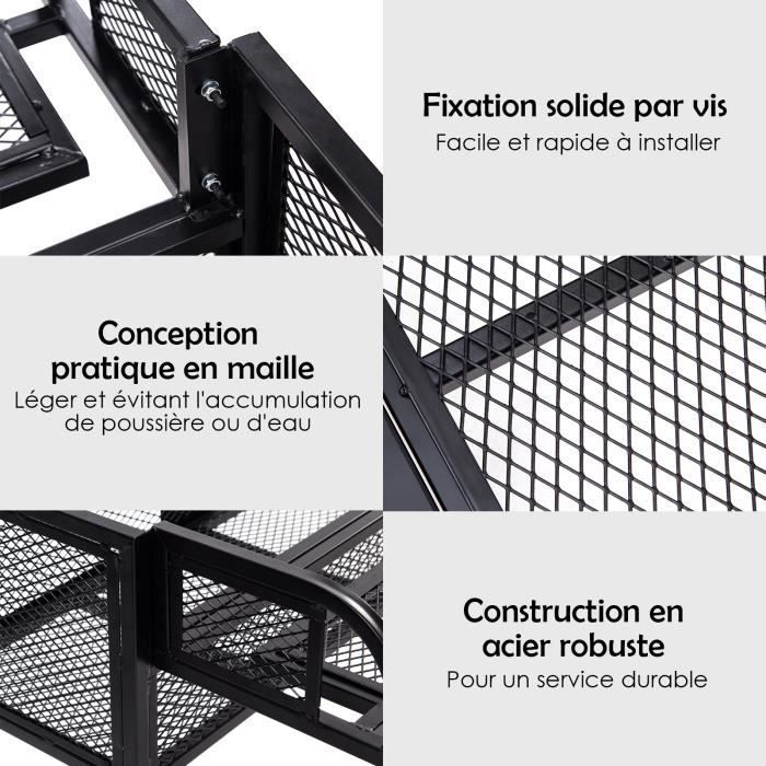 Cesta trasera COSTWAY para vehículos todoterreno, metálica, con diseño de malla, gran capacidad de almacenamiento, 104 x 67 x 34,5 cm
