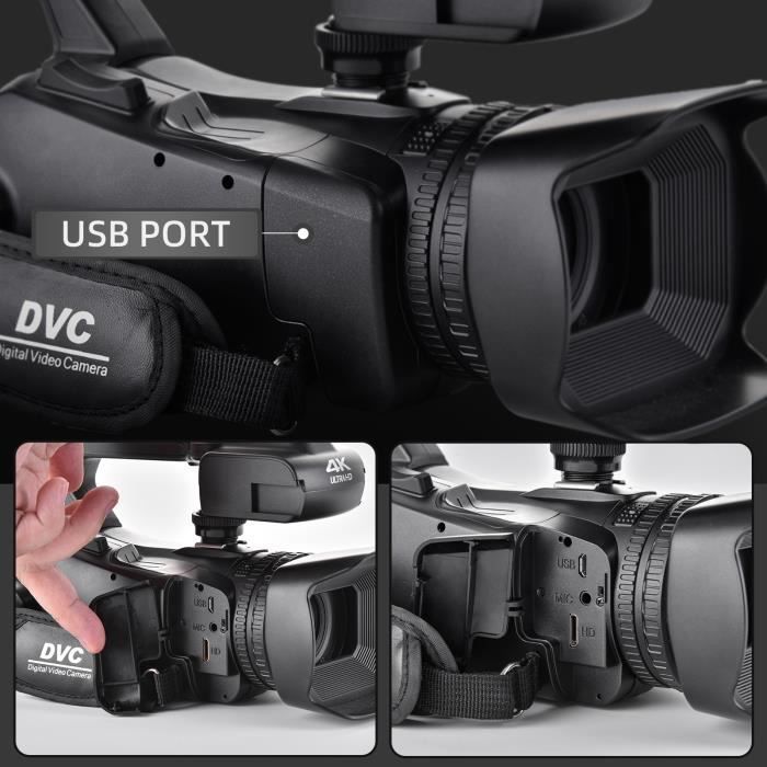 Videocamera NBD, 4K 64MP con messa a fuoco manuale, touchscreen da 4,0