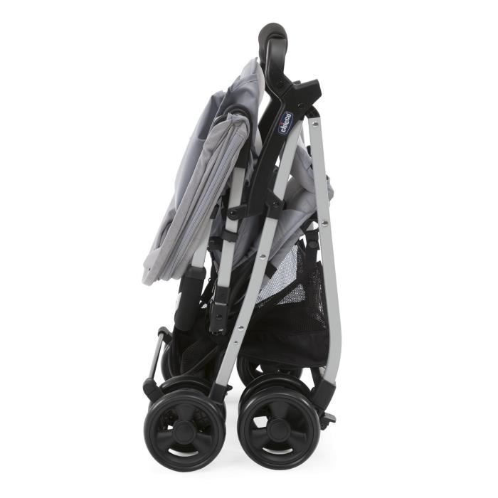 Cochecito compacto CHICCO Ohlala 3 - Desde el nacimiento - Hasta 15 kg - Respaldo reclinable - Barra de seguridad - Gris niebla