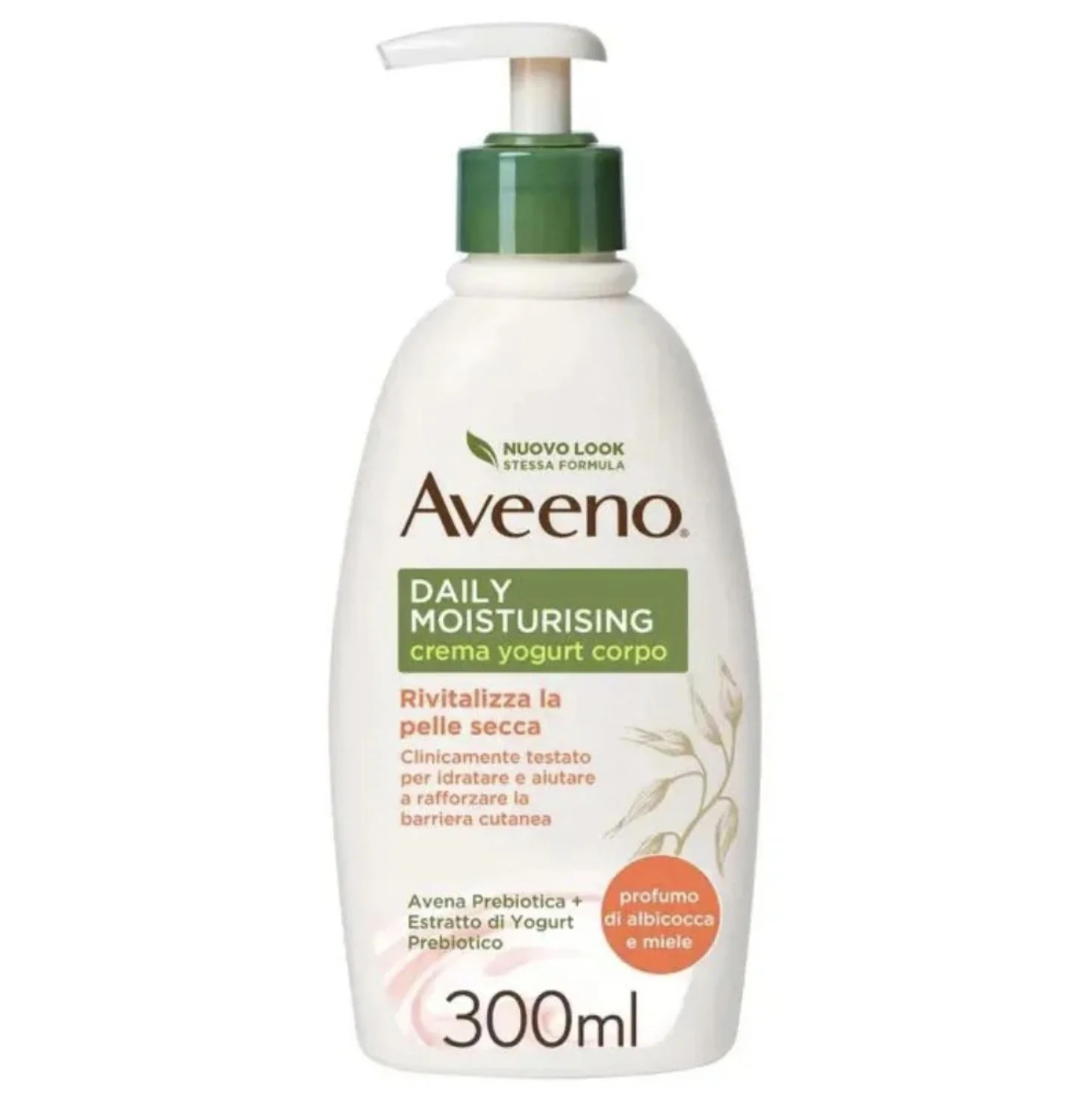Aveeno® Creme Hidratante Diário para o Corpo com Aroma de Iogurte 300 ml Hidratante com fragrância de mel e damasco