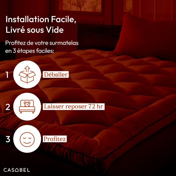 Cubrecolchón CASABEL Softness de 140 x 200 cm en microfibra transpirable con ribete azul – Ultrasuave, antiácaros – Tamaño doble
