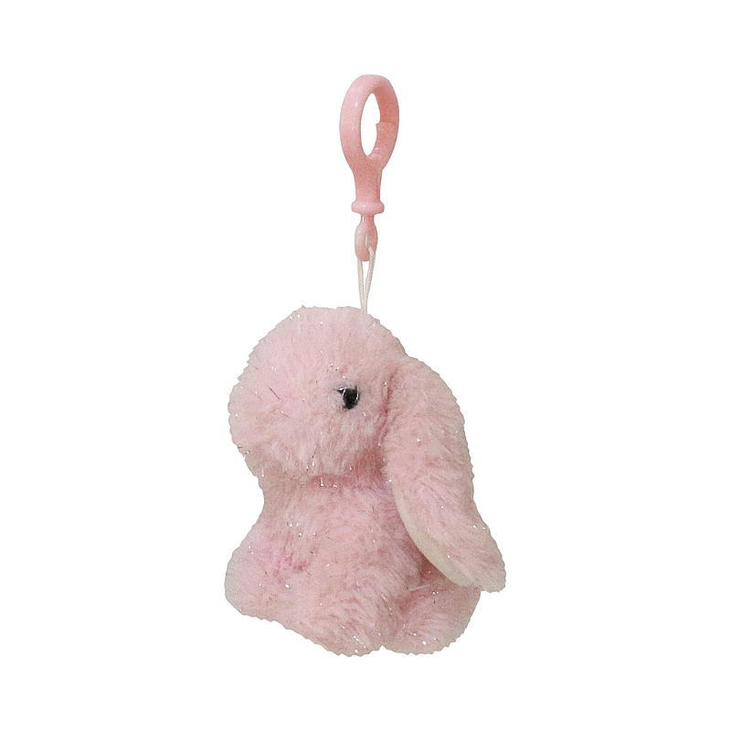 FunToys Mini-Kaninchen mit Clip, rosa