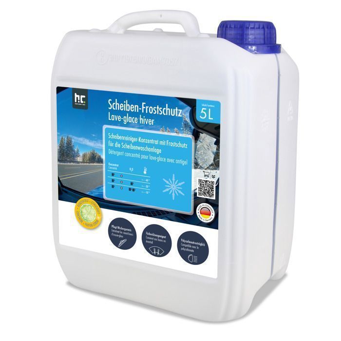x 5 litri di antigelo concentrato di alta qualità per vetri auto fino a -60 °C, compatibile con policarbonato, con profumo di agrumi freschi.