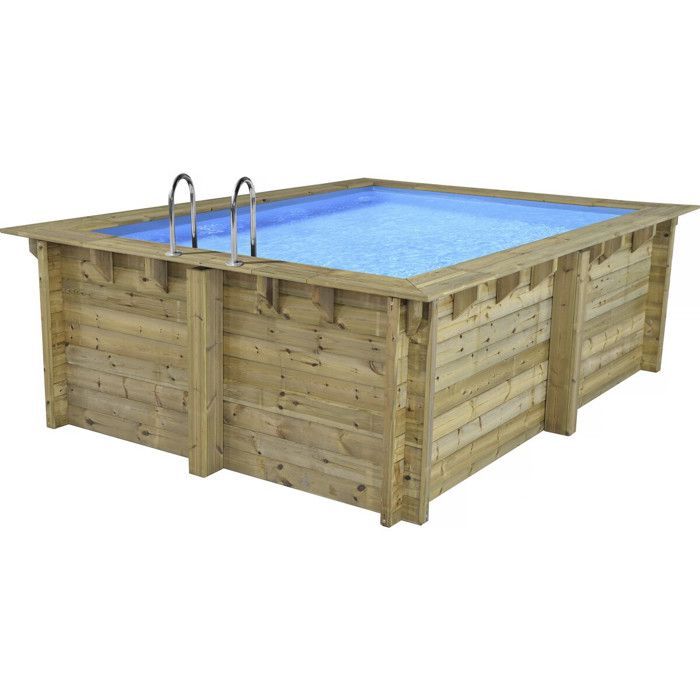 Piscina retangular de madeira 