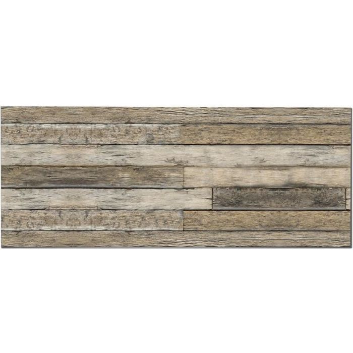 Panel antisalpicaduras adhesivo Panorama para cocina, textura de madera marrón, 60x200 cm - Panel antisalpicaduras adhesivo para cocina - Protector de pared para cocina