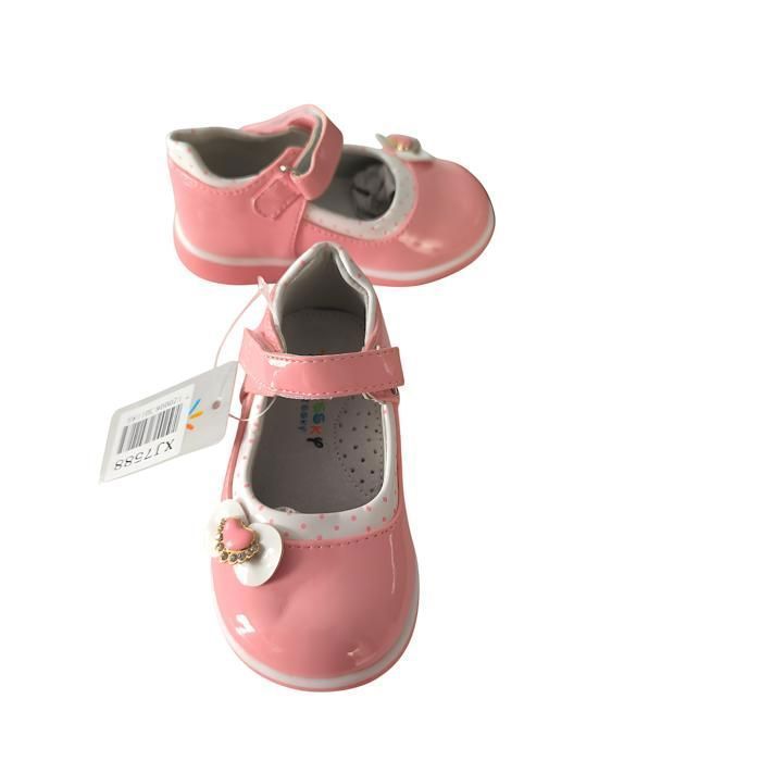 Zapatos - Bebé - Niña - Mary Janes - Zapatos tipo T - Piel - Charol - Rosa - Estampado de corazones - Tallas 21 a 26