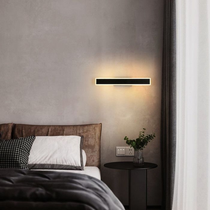 DORLINK 9W LED-seinävalaisin - Minimalistinen muotoilu, Musta akryyli - Kolmivärinen valaistus 3000K/4000K/6500K - Käytävään ja portaikkoon