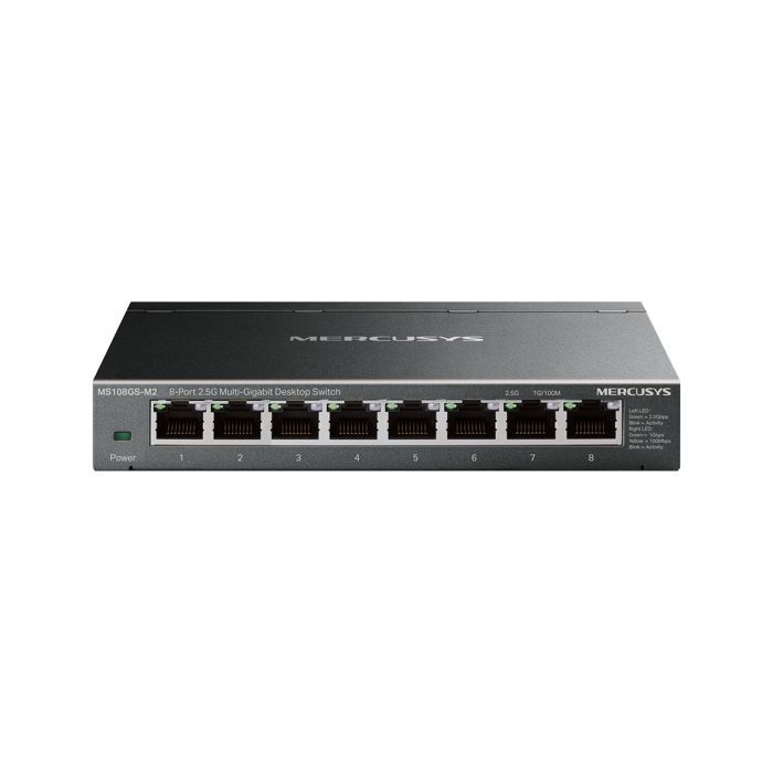 Mercusys MS108GS-M2 8-Port 2.5G Multi-Gigabit Desktop Switch - Ethernet - RJ45 - 4K Video