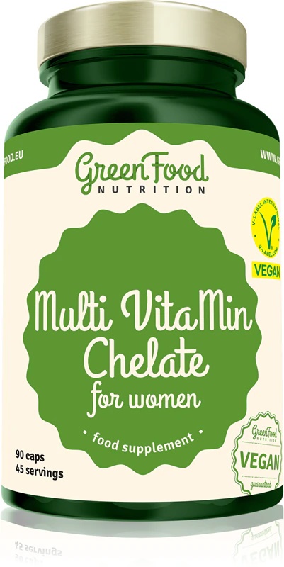 GreenFood Nutrition Multi VitaMin Chelate for Women uztura bagātinātājs, visaptverošs multivitamīns ar minerālvielām sievietēm