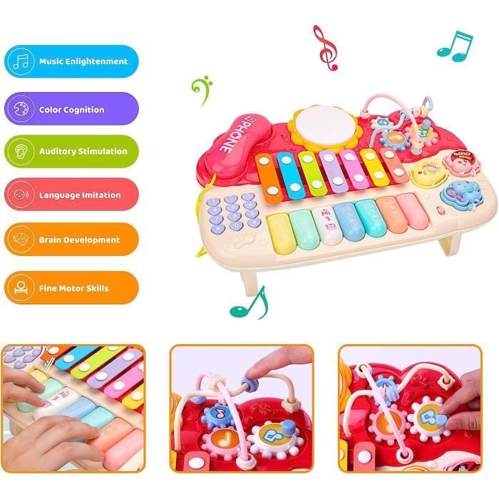 Jouet d'instrument de musique - Phone Maze Gear - Pour 1 2 3 Ans Garçons Filles Tout-Petits Enfants - Bleu