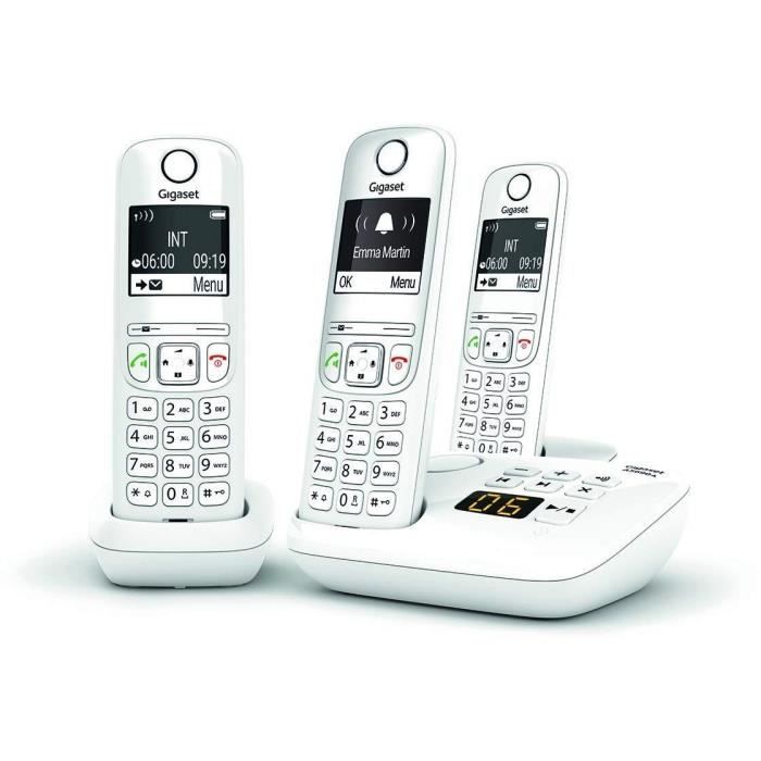 Telefone sem fio AS690 A Trio branco - GIGASET - Monocromático - 20 toques - Viva-voz