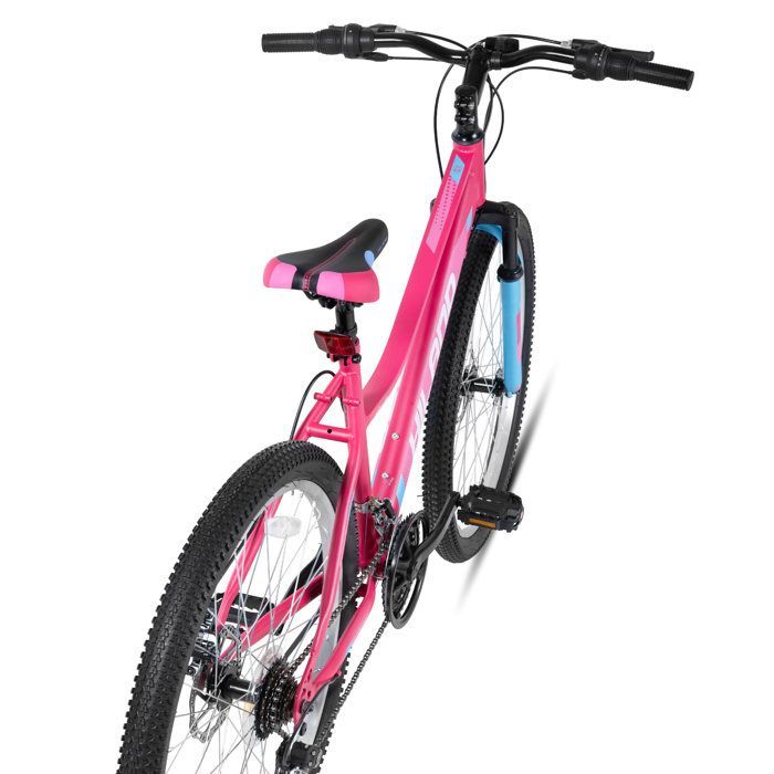 HILAND dames mountainbike, 26 inch, met schijfremmen voor en achter, 18 versnellingen en verende voorvork - Roze