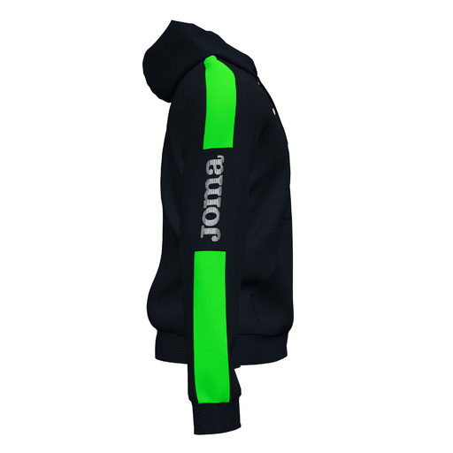 Sudadera Con Capucha Joma Championship Iv Negro Verde Flúor