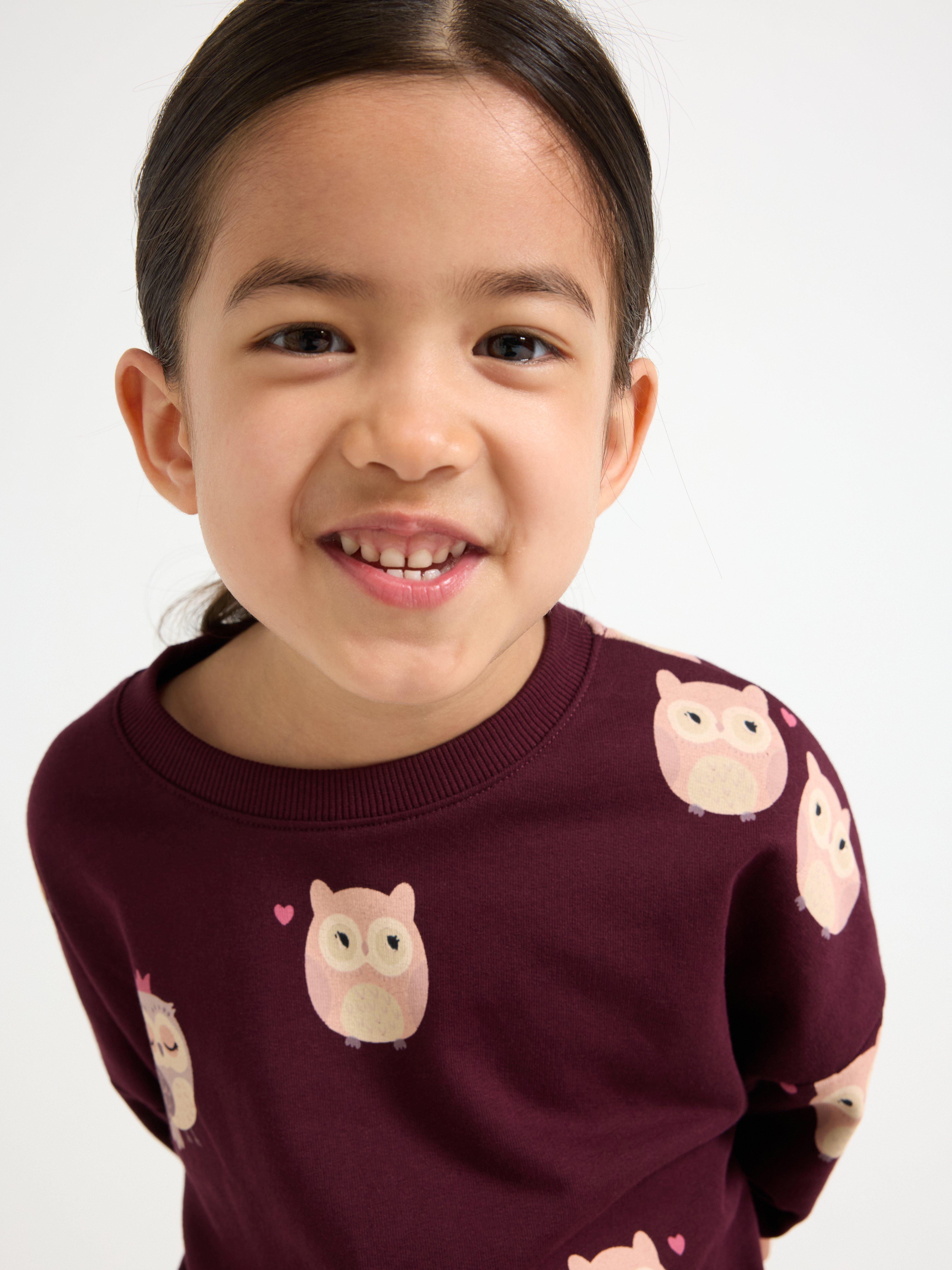 Sweatshirt med borstad insida Dark Lilac