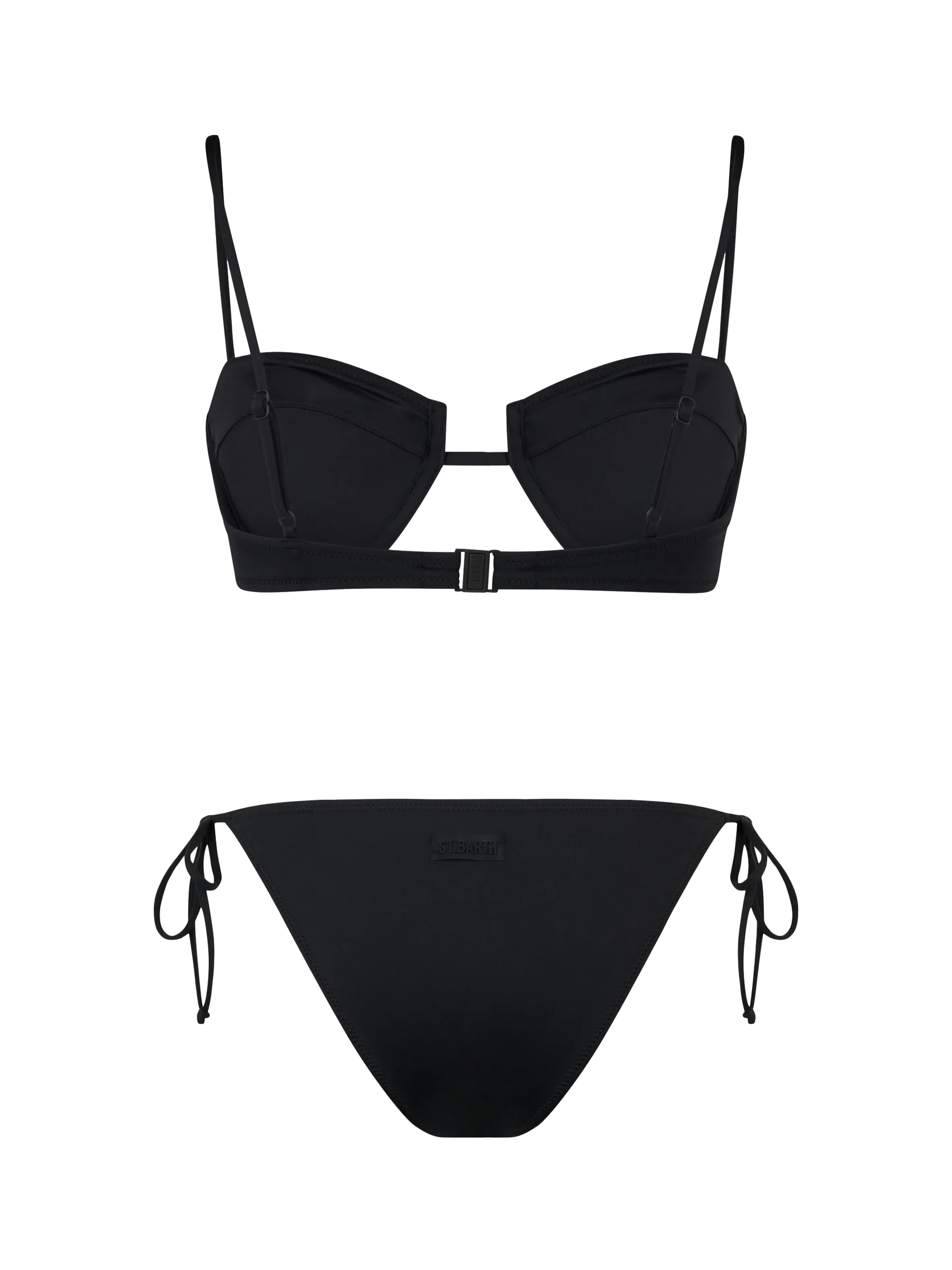 Bikini a bralette con ferretto nero da donna Salina Virgo