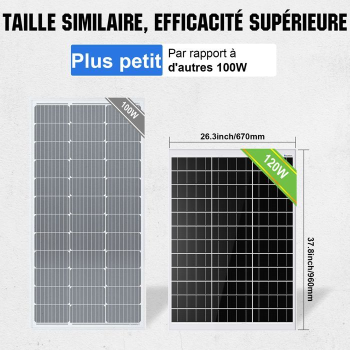 ECO-WORTHY Kit de Panneau Solaire 240W 12V Panneaux Solaires Photovoltaique Pour RV Camping-car Marine Maison
