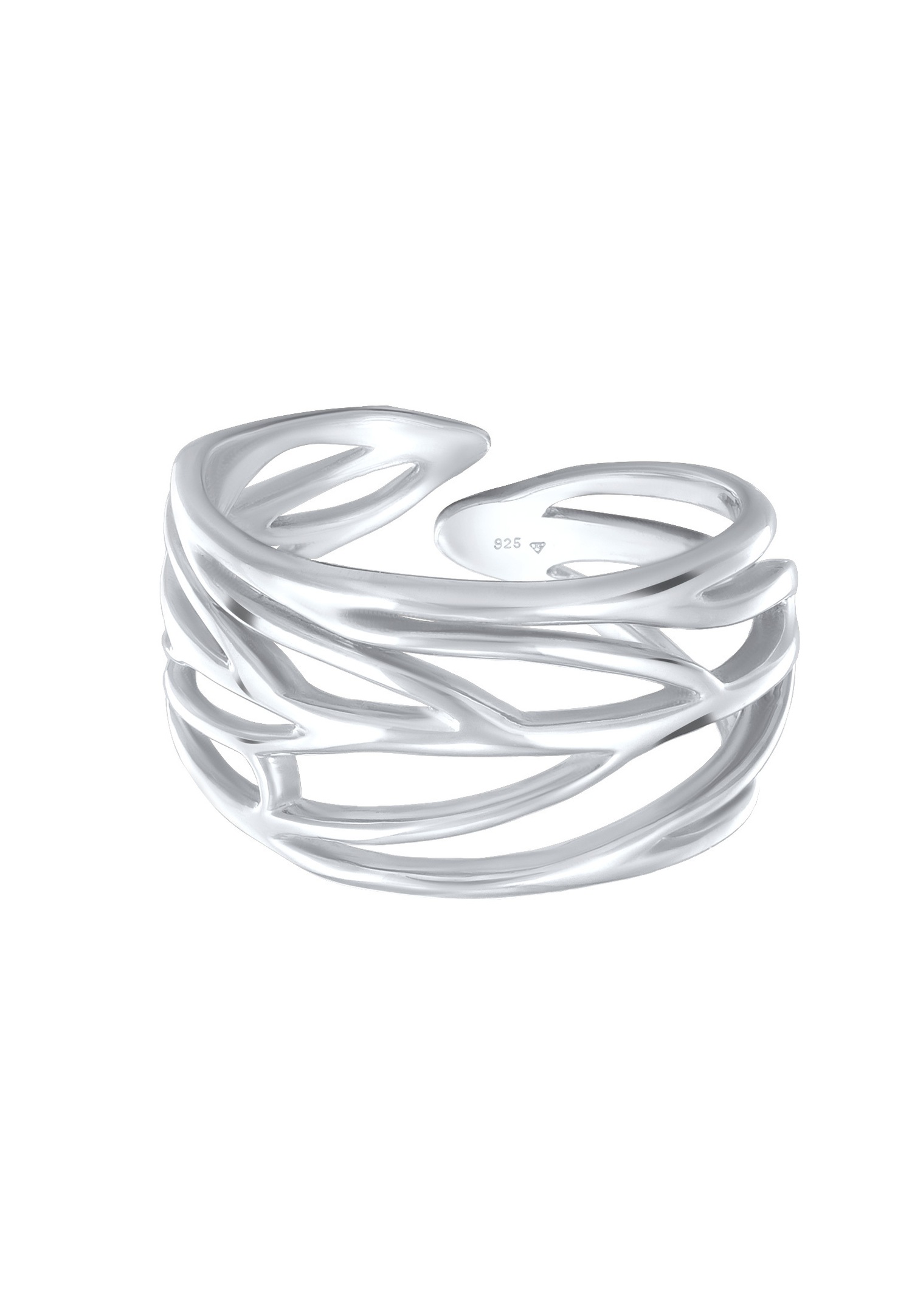 Elli Femmes enroulement feuille ornement en argent sterling 925
