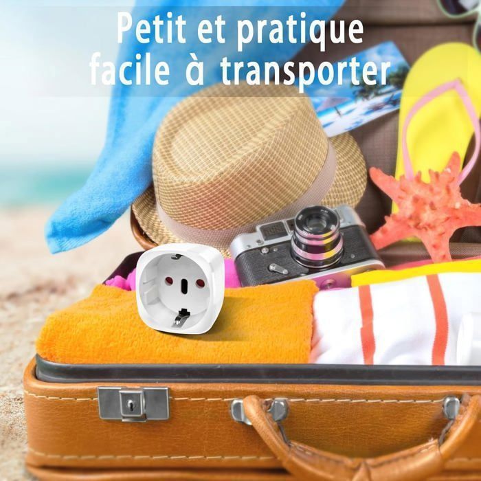 Adaptateur Prise Anglaise, Adaptateur de Voyage France vers UK, Angleterre, Ecosse, Dubaï, Malte, Adaptateur Type G, 2pcs, Blanc
