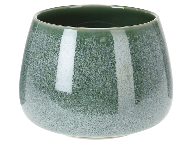 Osłonka na doniczkę ceramiczna 14 cm jasnozielona